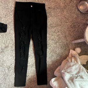 Black rip jeans